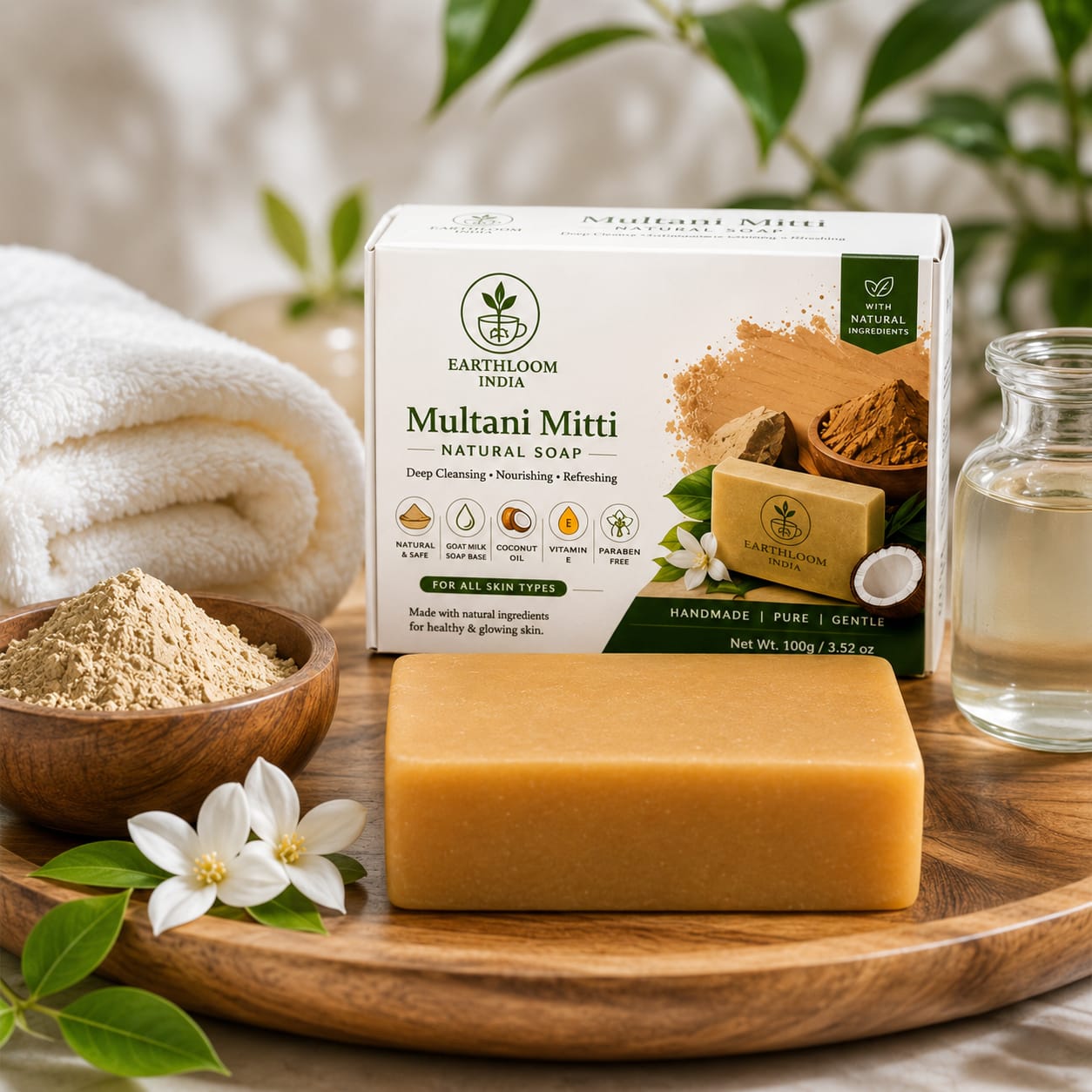 multani mitti natural soap with coconut oil & vitamin e | deep cleansing & nourishing soap multani mitti natural soap with coconut oil & vitamin e | deep cleansing & nourishing soap
