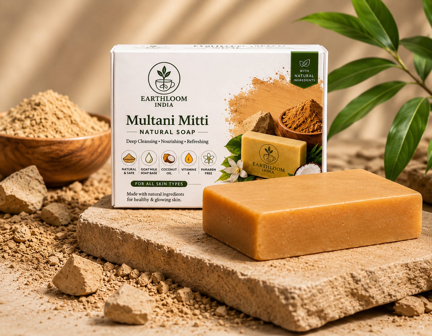 multani mitti natural soap with coconut oil & vitamin e | deep cleansing & nourishing soap multani mitti natural soap with coconut oil & vitamin e | deep cleansing & nourishing soap
