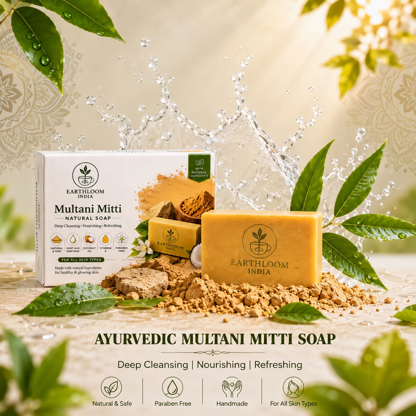 multani mitti natural soap with coconut oil & vitamin e | deep cleansing & nourishing soap multani mitti natural soap with coconut oil & vitamin e | deep cleansing & nourishing soap